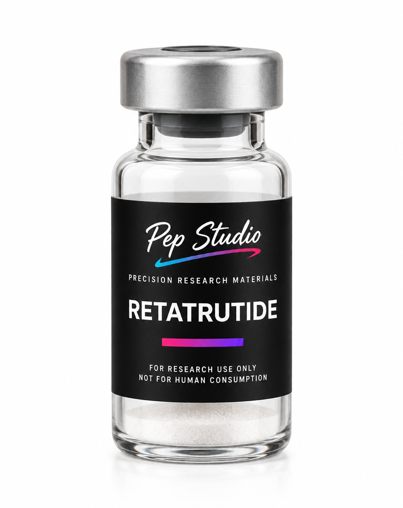 PEP STUDIO vial representing Retatrutide raw powder
