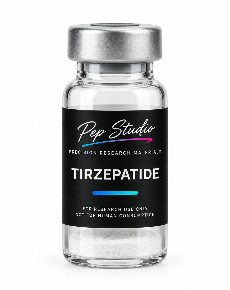 PEP STUDIO vial representing Tirzepatide raw powder